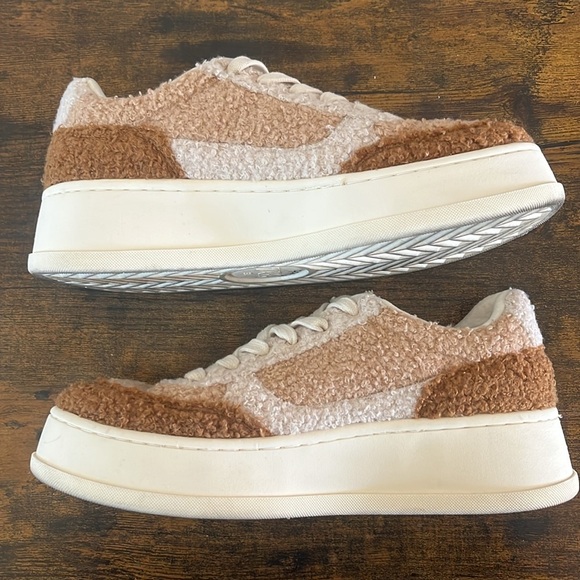 Zara Shearling Trainers Teddy Sneakers in Mixed Brown Size 37 - Picture 9 of 12